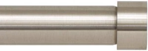 Brushed Nickel Curtain Rod End Cap Style 1 Inch Pole Adjustable 16 to 28 Inches - Picture 1 of 5