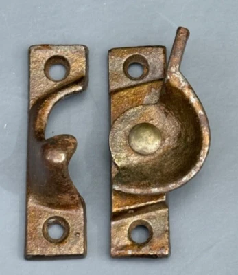 CERRADURA DE MARCO DE METAL VINTAGE MARCO VENTANA MANTENER VICTORIANO Foto 1 de 4