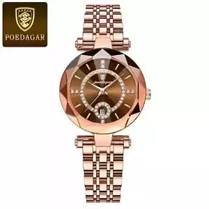 Poedagar Luxury Woman Dress Watch Luminous Waterproof Stainless Steel Quartz 726 - Picture 1 of 1