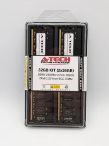 A-Tech 32GB 2x 16GB PC4-19200 Desktop DDR4 2400 MHz DIMM 2Rx8 Memory RAM 16G 32G - Picture 1 of 3