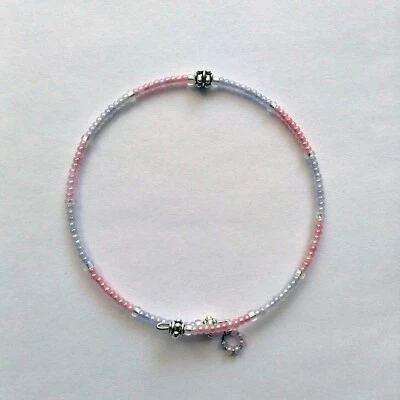 Rocailles Glasperlen Armband — Memory-Draht, Macaron & Candy Farben, Regenbogen - Bild 1 von 2