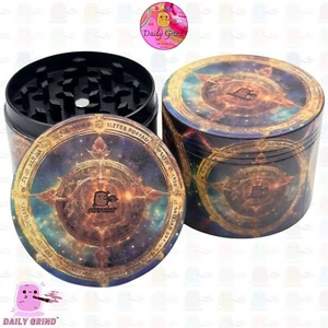 50mm Daily Grind Seal Compass Coin Gold Crest 4-Piece Metal Tobacco Grinder Gift - Picture 1 of 21