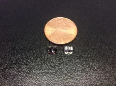 Pendiente trasero de oro macizo blanco y amarillo de 14K grande mediano pequeño 1 par mariposa Foto 1 de 4