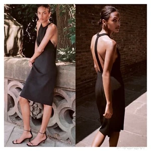 Zara Strap Back Midi Dress M - Picture 1 of 6