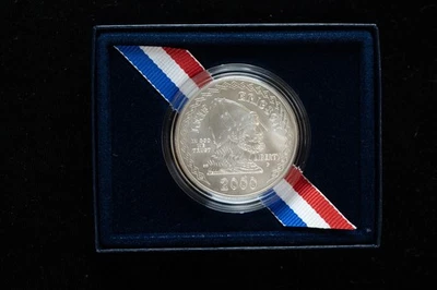 2000 Leif Ericson Millennium Commemorative Silver Dollar in Box with COA - Image 1 of 4