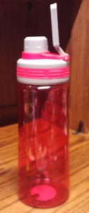 Sport Trinkflasche XL ROT transparent 9,5x4" Kunststoff mit Griff True Living 281 - Bild 1 von 2
