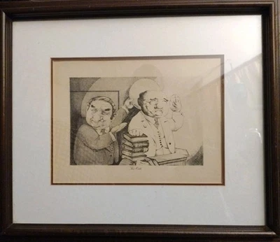 Marco de madera con impresión artística vintage de Charles Bragg “The Oath” Foto 1 de 4