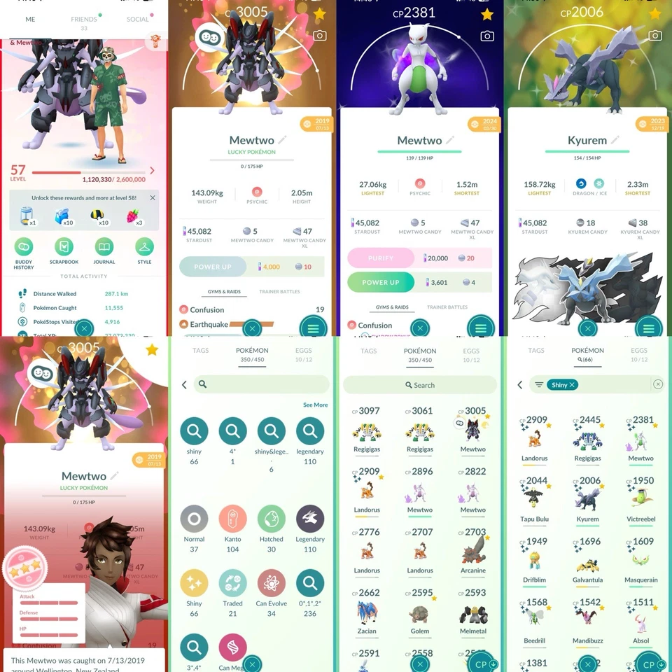 Pokémon Acc Go - Lvl57 - 66 Shiny - 110 Legendary - Image 1 of 4