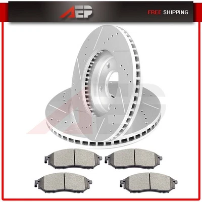 Discos y pastillas de cerámica rotores de freno delanteros perforados para Infiniti Q45 2002-2006 Foto 1 de 4