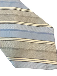 Brooks Brothers Makers Merchant Silk USA Made Tie Gray Blue Striped 58” X 3.25" - Picture 1 of 5