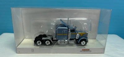Brekina Automodelle HO Scale Bluish Gray Peterbilt 359 Simi w/Double Sleeper - Image 1 of 4