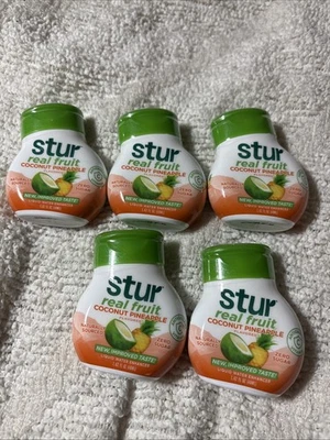 Potenciador de agua STUR (PAQUETE DE 5) CERO AZÚCAR (piña de coco) 1,62 oz caducidad 26/08/26 Foto 1 de 4