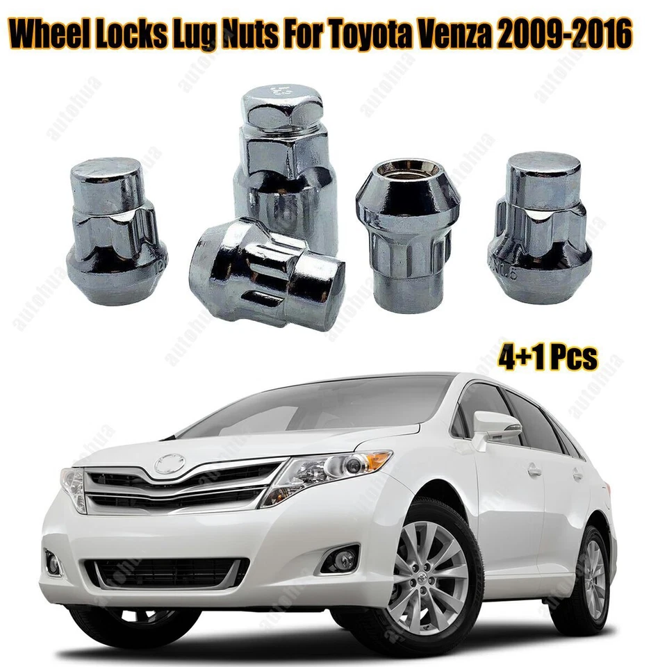 For Toyota Venza 2009-2016 M12 x 1.5 Anti-Theft Wheel Locks Lug Nuts Cone Seat - Изображение 1 из 4