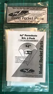 Flying Model Rocket – Parts – Fliskits 61 cm (24") 3 x Clear Chute Kit Pack - Picture 1 of 1