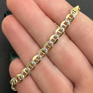 Catena marinaio ancora taglio diamante oro 10 carati 5 mm (maglie solide) 18"-22" - Foto 1 di 10