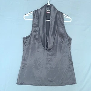 Supre Women’s Tank Top Size M Grey Satin Cowl Neck Racerback Party Clubbing - Picture 1 of 11