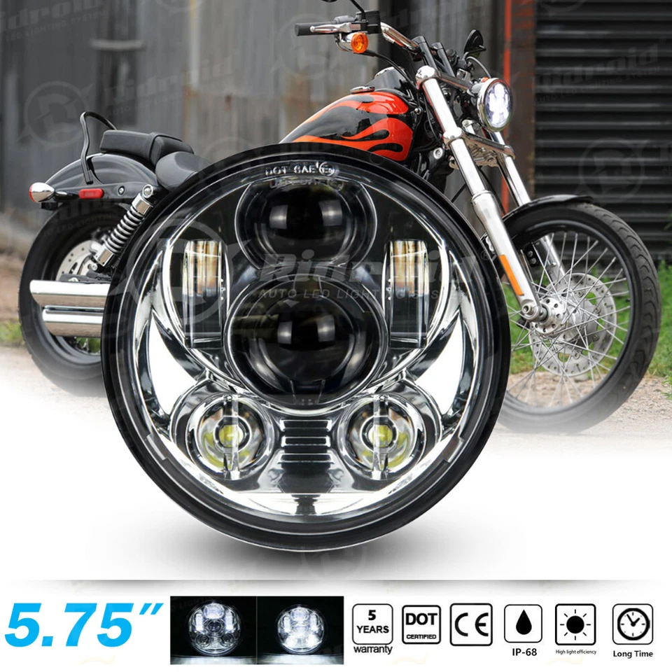5-3/4" 5.75" LED Headlight Hi/Lo Beam for Harley-Davidson Dyna Wide Glide FXDWG - Image 1 of 4
