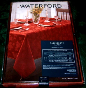 Lovely NIP Waterford 70X110in Rust Maplewood Tablecloth Nice To Display Crystal - Picture 1 of 4