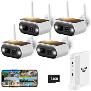 4MP Solar Camera Outdoor Wireless Home Security System with 120° Ultra-Wide View - Picture 1 of 12