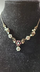 Vintage Strass Blumen Halskette Halskette Choker, unmarkiert - Bild 1 von 3
