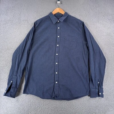 Untuckit Button Up Flannel Shirt Mens XL TALL XLT Slim Fit Blue Pocket Sherwood - Image 1 of 4