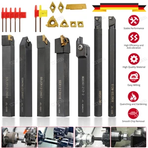 7X Drehmeißel Set Drehstahl Klemmhalter Bohrstange 7 Wendeschneidplatten 10/12mm - Bild 1 von 16