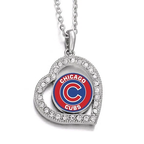 Chicago Cubs Womens Sterling Silver Link Chain Necklace With Pendant D19 Cover