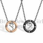 Stainless Steel His And Hers Couple Set Matching Heart Puzzle Pendant Necklace