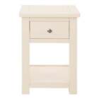 Cream Bedside Table With Drawer And Shelf | Solid Wood | Fully Assembled | Duchy