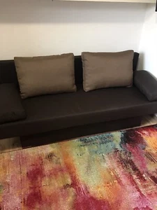 schlafsofa mit bettkasten braun - Bild 1 von 6