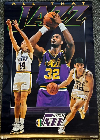 Utah Jazz ALL THAT JAZZ 1994 23x35 POSTER - Karl Malone, John Stockton, Hornacek Cover