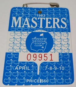 Masters Badge 1983 Seve Ballesteros Champion Augusta National Ticket - Picture 1 of 3