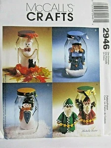 McCalls Bastelmuster 2946 Einheitsgröße Schneegläser Weihnachtsmann Engel Schneemann Geist UC 2000 - Bild 1 von 2
