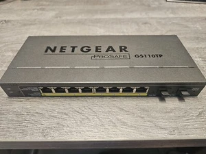 Netgear 8 Port Gigabit Smart Switch With PoE And Fiber Uplink Prosafe GS110TP - Picture 1 of 5