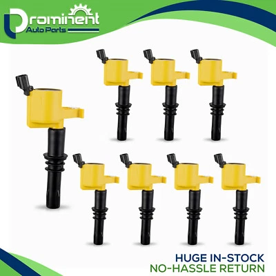 8 bobinas de encendido amarillas para Ford Expedition 2005-2008 5,4 L compatibles con FD508 Foto 1 de 4