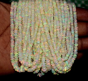 Opal Perlen Halskette 16" Natürlicher Äthiopischer Feueropal Edelstein Perlen Stränge 1 - Bild 1 von 4