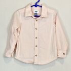 Boys Old Navy Pink Button Up Long Sleeve Collared Cotton Shirt Size 4T