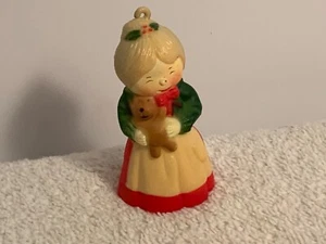Grandma / Girl Holding Teddy Bear Vintage Christmas Ornament-Hong Kong - Picture 1 of 6