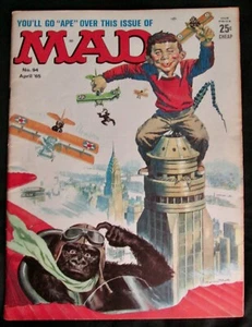 Mad Magazine #94 April 1965 -Son of Mighty Joe Kong - 007 - Spy vs Spy - Good - Picture 1 of 2
