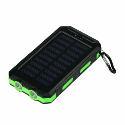 2025 Super 10000mAh USB Portable Charger Solar Power Bank For Cell Phone Green - Image 1 of 2