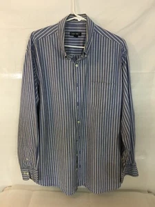 Men's Blue w/white Stripes XL Long Sleeve Cherokee Brand Shirt w/front pocket - Picture 1 of 8