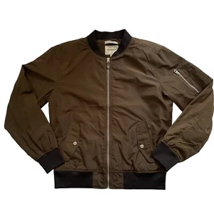 Bomber Jacket Goodfellow Men MED Lightweight Full Zip Rain Water Resistant Brown - Picture 1 of 7