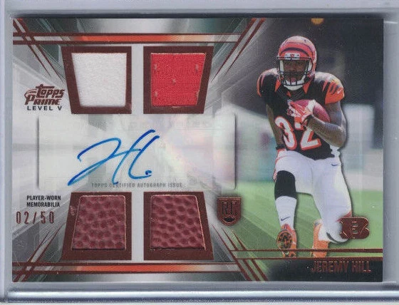 2014 Topps Prime Autographed Relics Level 5 Copper #PVJH Jeremy Hill #2/50 - Image 1 of 1