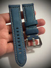 Thick Valvet 18mm 20mm 22mm 24mm Leather Watch Strap Band, Blue, New