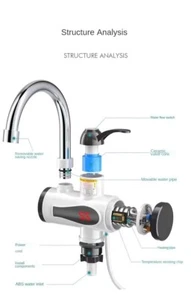 Kitchen Faucet Electric Water Heater Instant Tap Cold Hot Tankless Heating Home - Picture 1 of 48