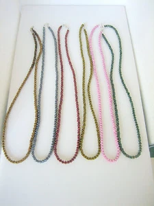 Women’s Beaded Stone Strand Necklace w/ 925 Silver Clasp Choose your Color 19" - Picture 1 of 13
