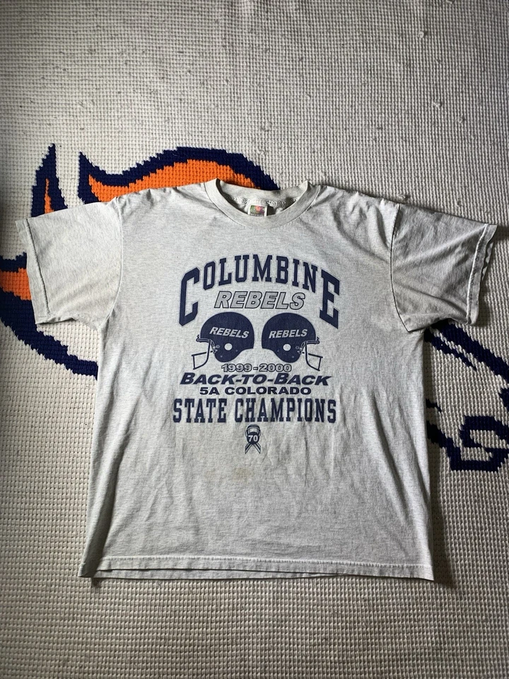 Campeones de fútbol americano Columbine Rebels High School 1999-2000 vintage años 90 ¡¡Talla XL!!! Foto 1 de 4