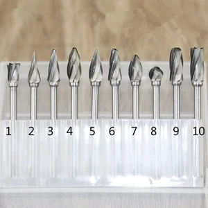 10 Stck. Wolframcarbid Frässtift Set - 1/8 Zoll Schaft Große Einzelklinge Schneiden Frässtift... - Bild 1 von 5
