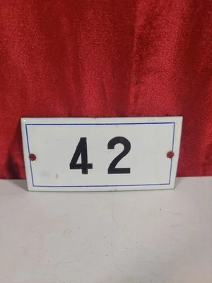 Vintage French Enamel Door Number "42" - Image 1 of 2