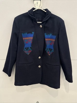 VINTAGE Golden Collection Pioneer Wear Chimayo Blanket Aztec Coat - Image 1 of 4